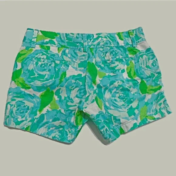 Lilly Pulitzer Callahan Shorts - Poolside Blue Rose First Impression - Size 2 - Picture 2 of 8